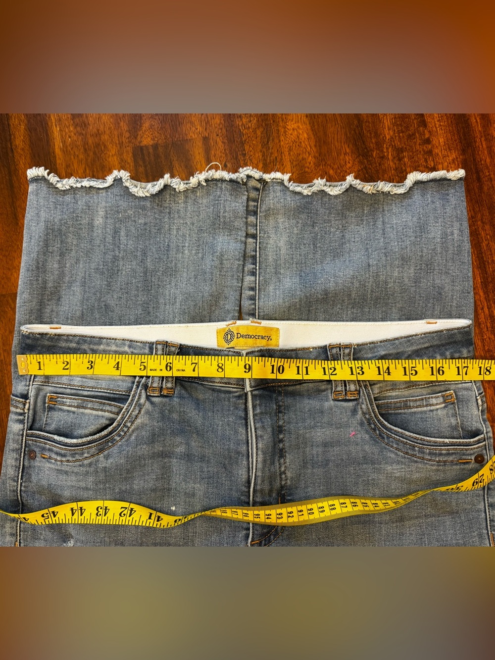 Democracy Light Blue Flare Jeans with Raw Hem size 14 - Picture 9 of 10